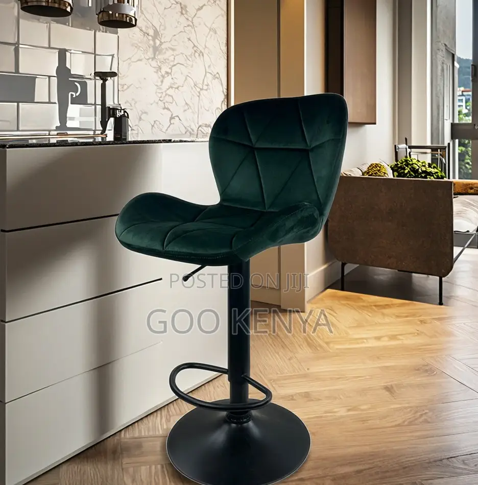 Home Stool; High Barstool With Footrest Leather Bar Stool for Kitchen