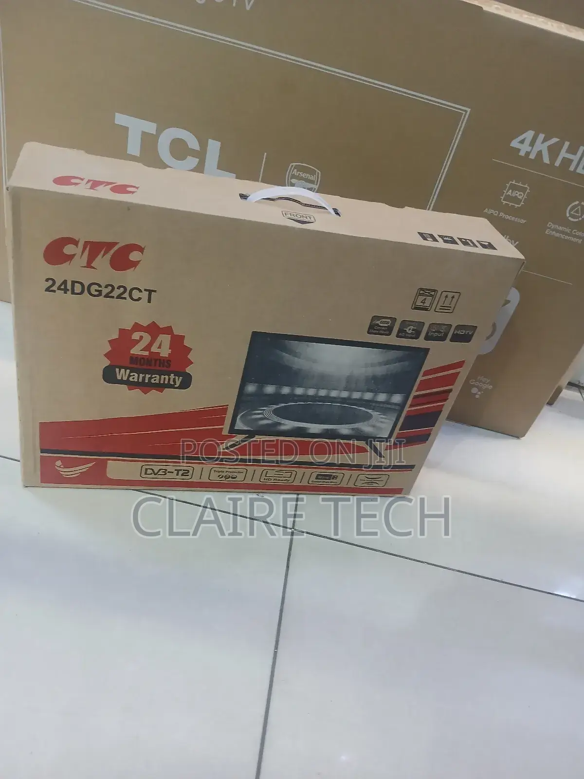 CTC 24" Digital Tv Inbuilt Decoder-Usb/Hdmi Ports Ac/Dc
