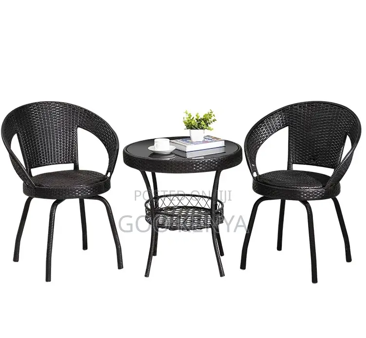 Home Dining Set; Rattan Chairs and Coffee Table for Courtyard Use