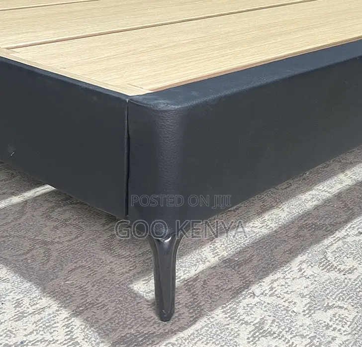 Home Bed; High-End Faux Leather Bed With Sturdy Support and Wood Base