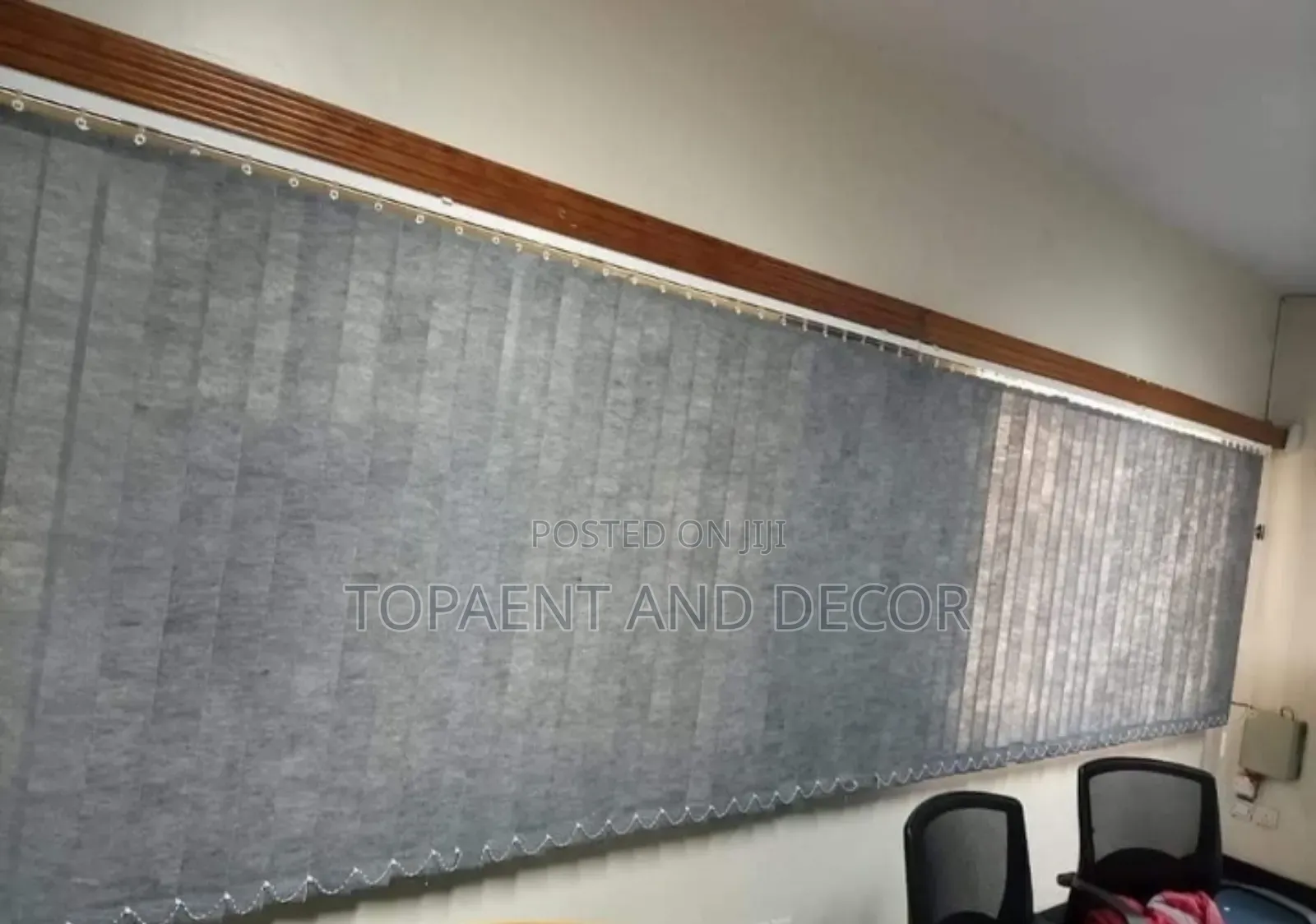 All Grey Vertical Office Window Blinds for Big Size Window
