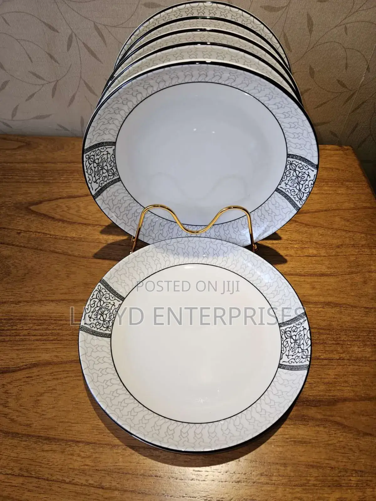 Grey Patched Dinner Plates
