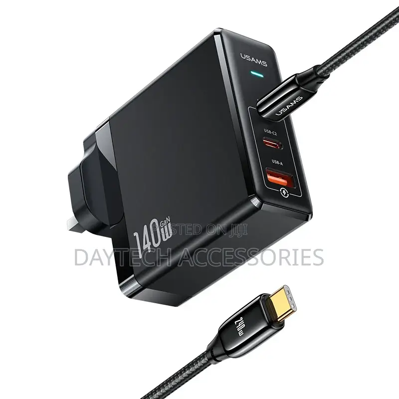 Usams Cc171 Um Series Pd 140w Gan Adapter Type C Fast Charger Kit.