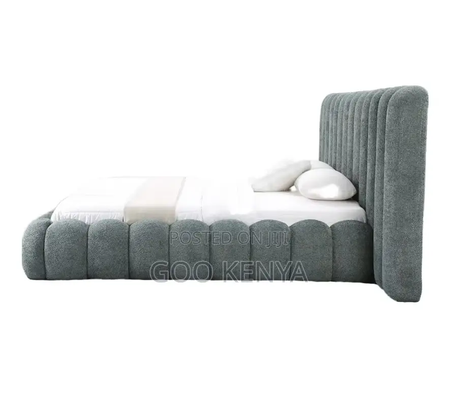 Home Bed; Designer King Size Bed With Large Upholstered Headboard