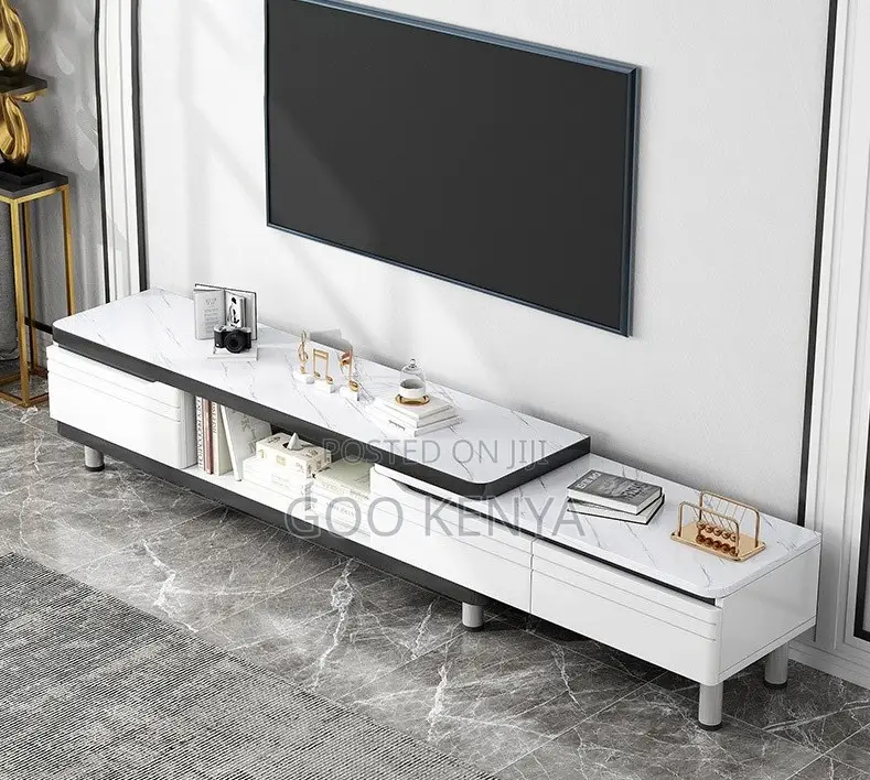 Home Tv Table Set; Marble Tv Stand and Coffee Table – Luxury Design
