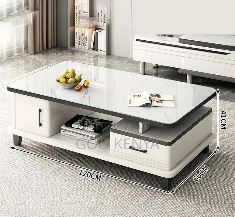 Home Tv Table Set; Marble Tv Stand and Coffee Table – Luxury Design