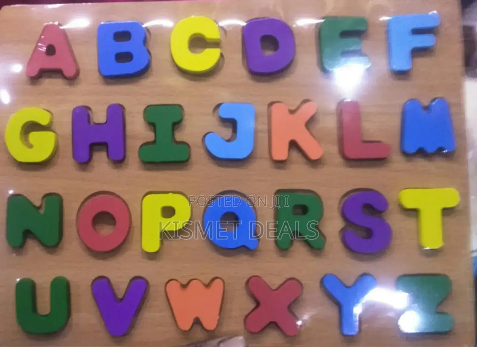 Wooden Alphabet Abc Puzzle Sorting Board Blocks Montessori Game