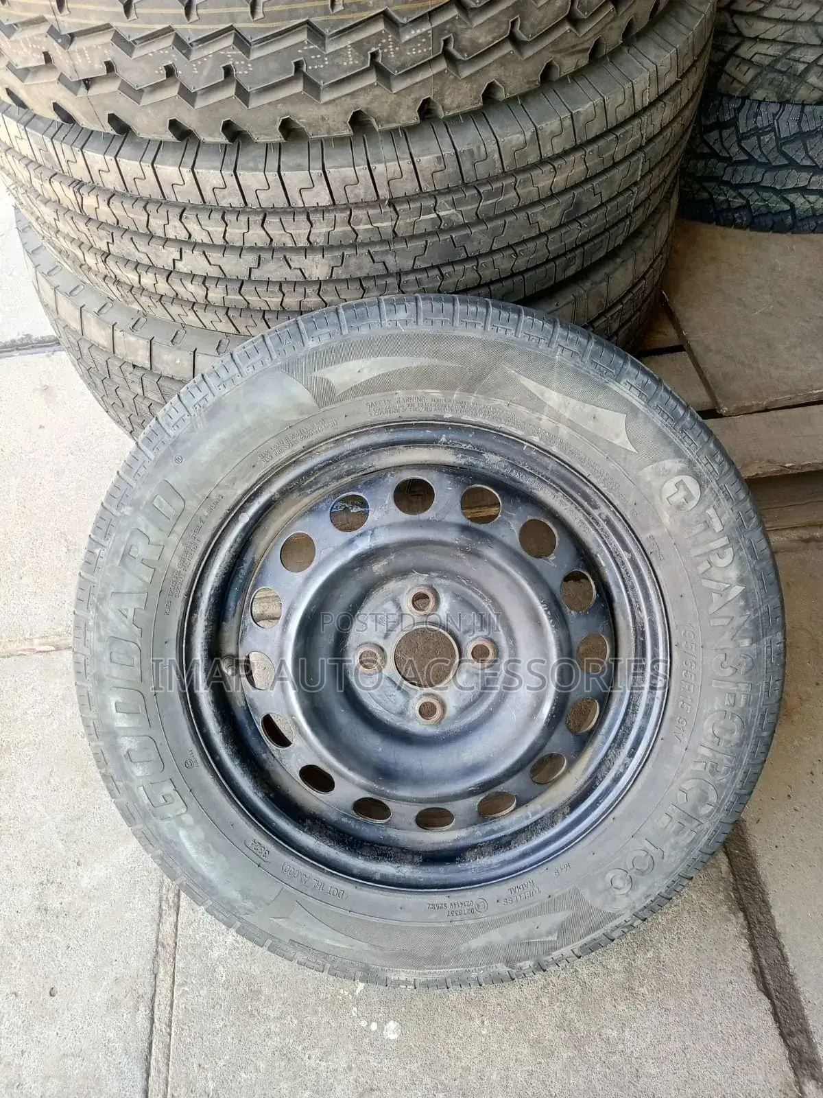15-Inch Black Steel Rims With Tyres | Durable Reliable Wheel Set