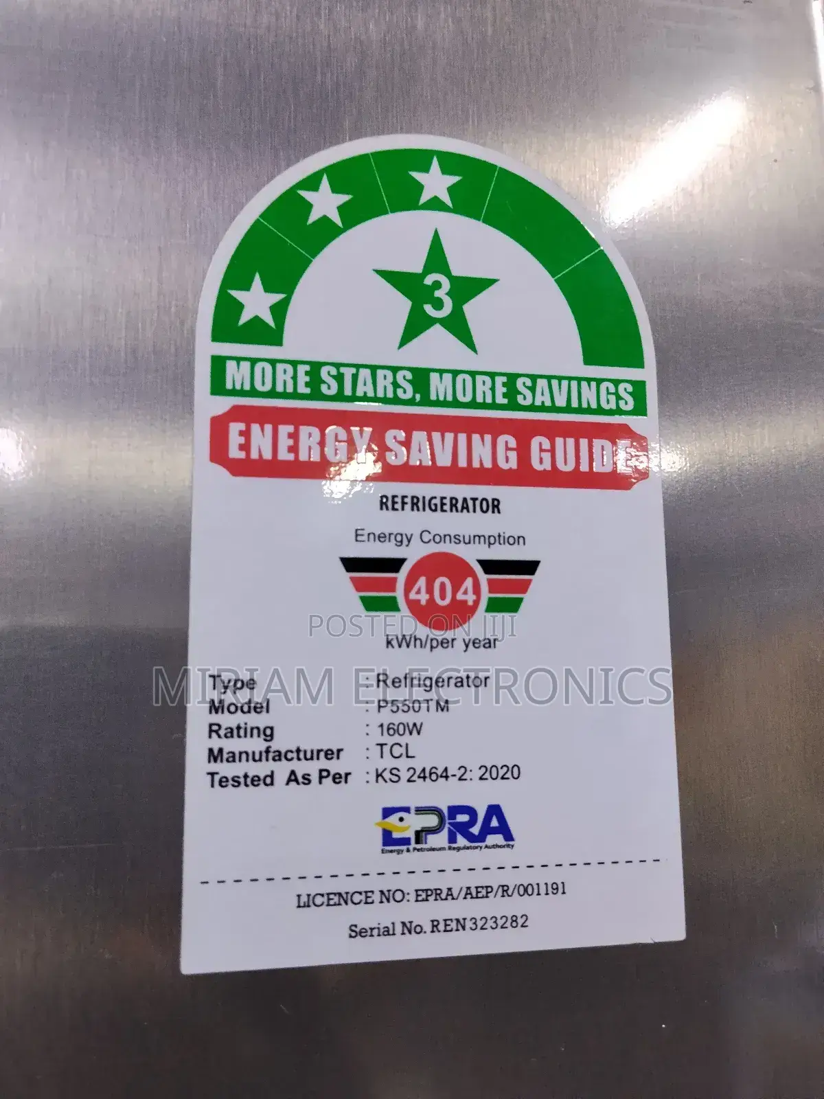 TCL 420 Liters P550tm Frost Free Fridge