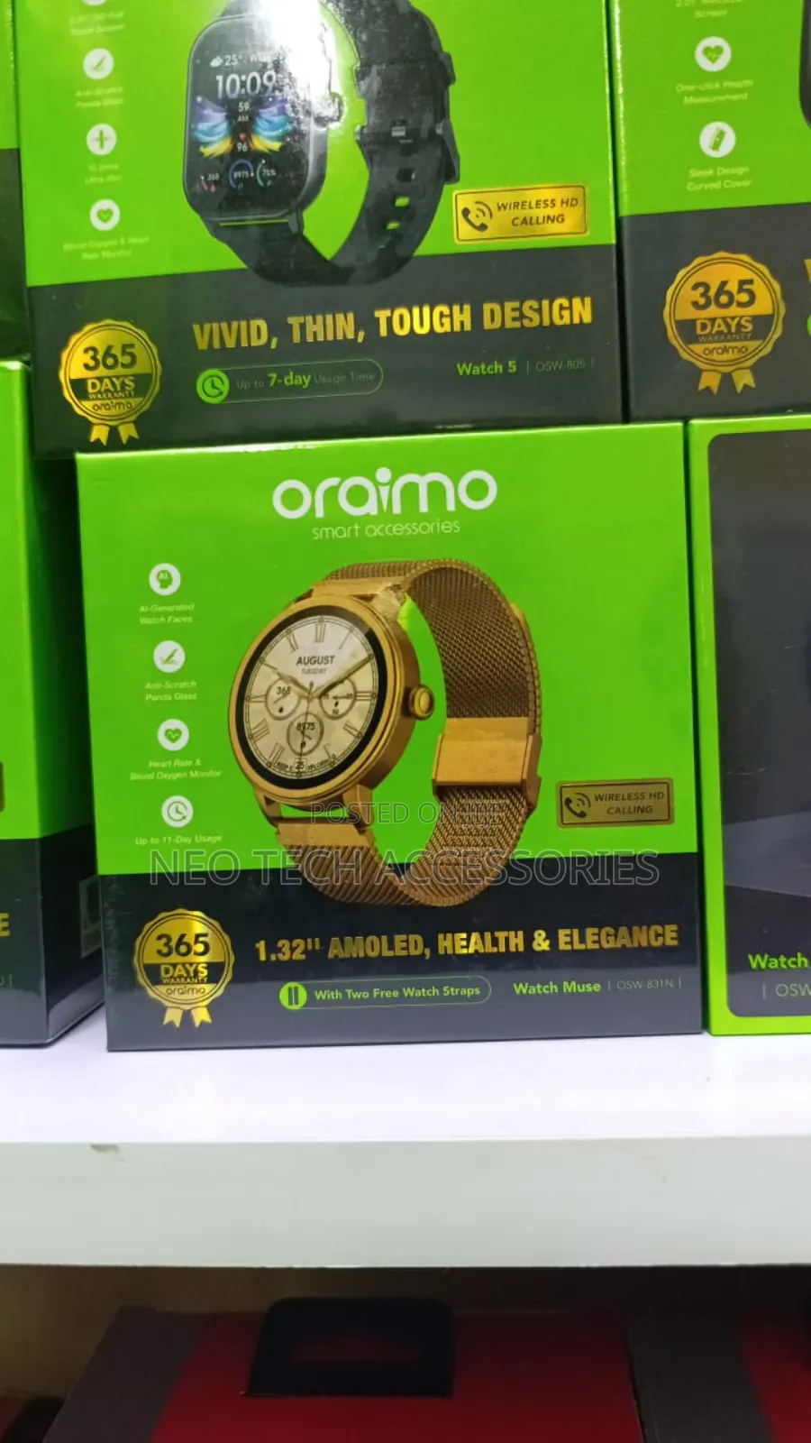 Oraimo Watch Muse 1.32” Amoled Ip68 Smart Watch