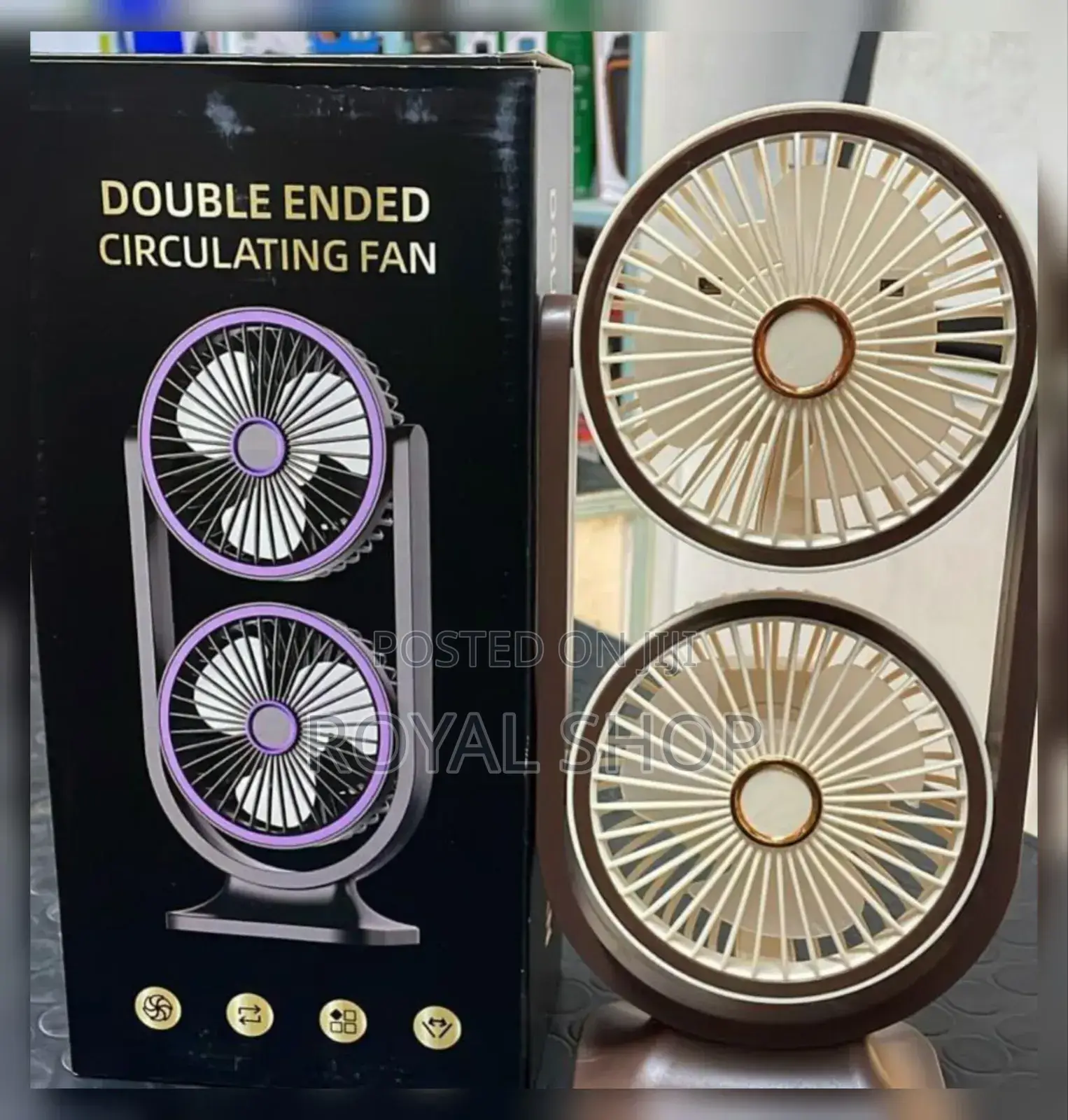 Hurricane Rechargeable 360 Double Dual Head Fan