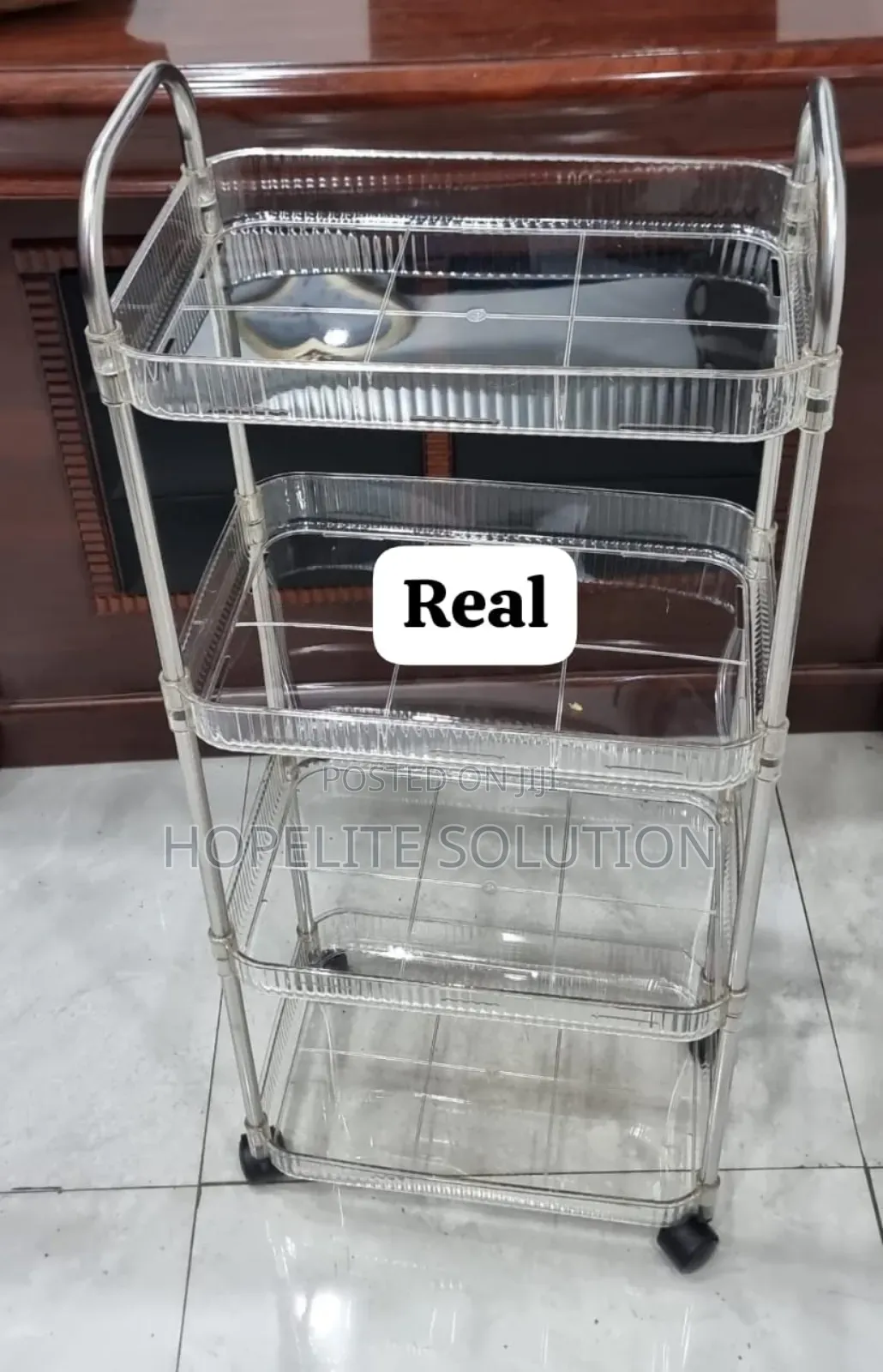 Acrylic Shelf With Wheels