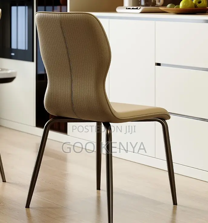 Home Chair; Modern High-End Leather Dining Chair Without Arms