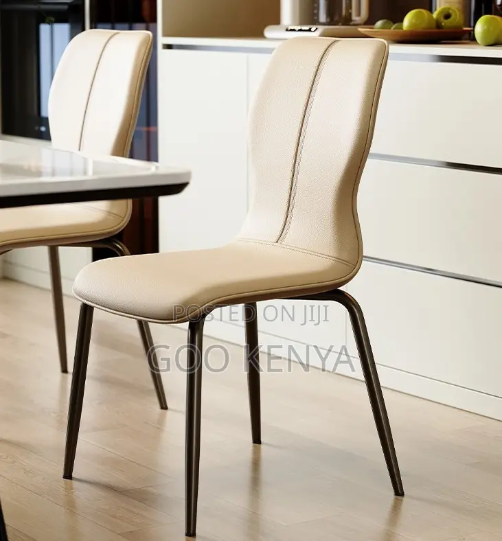 Home Chair; Modern High-End Leather Dining Chair Without Arms