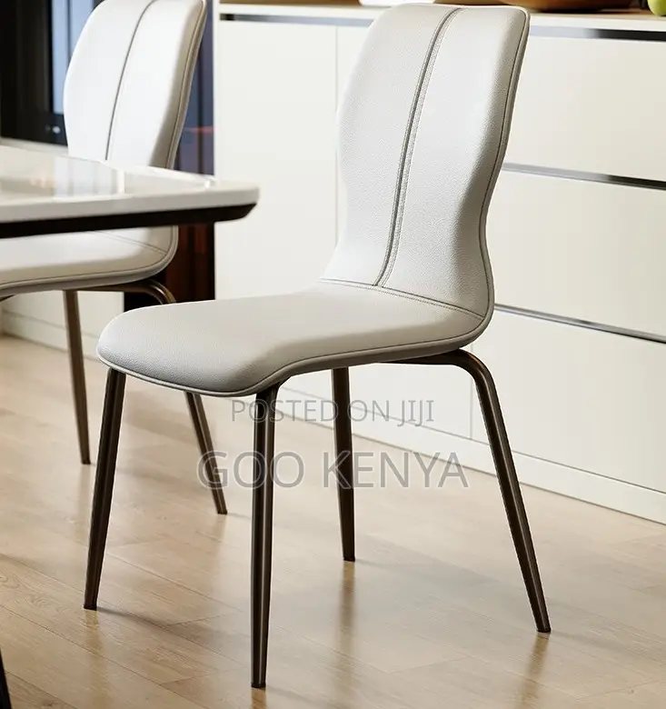 Home Chair; Modern High-End Leather Dining Chair Without Arms