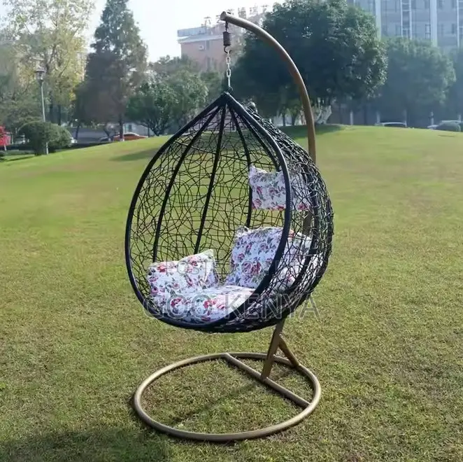 Home Chairs; Balcony Patio Rattan Hanging Egg Swing Seat Steel Stand