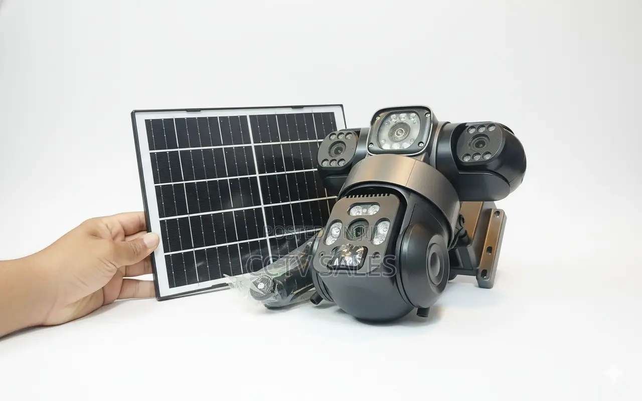 PTZ V380 Triple Lens Solar Camera With 4g Outdoor Wireless CCTV Camera