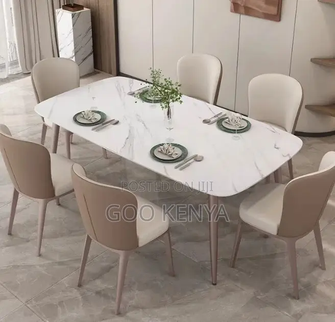 Home Dining Set; Dinner Table Set of Four With Leather Seats