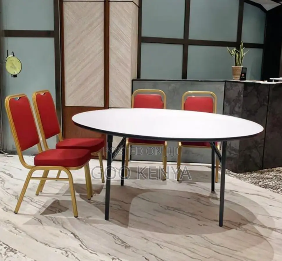 Home Table; PVC Round Folding Table – Ideal for Banquets,