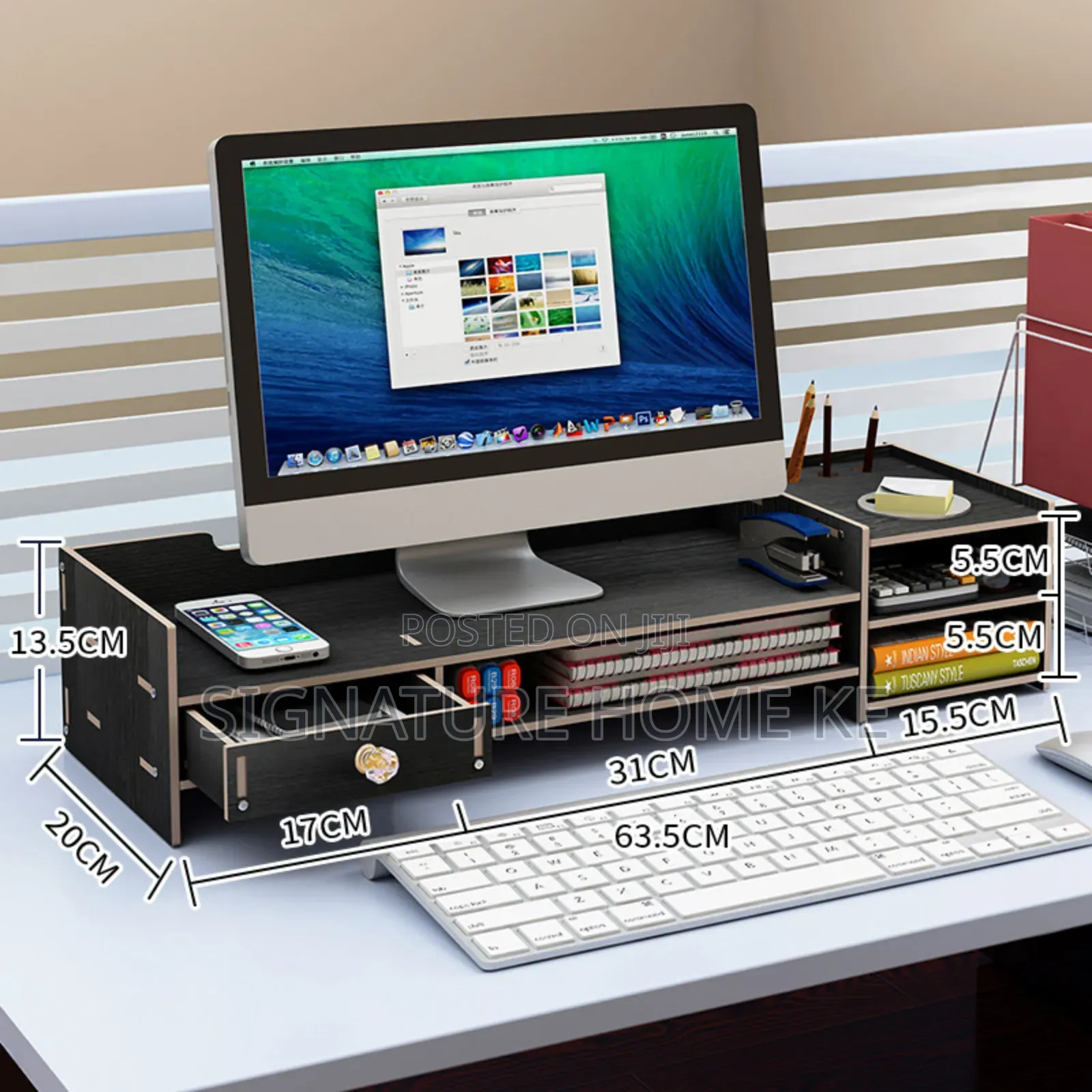 Desktop Computer Bamboo Monitor Stand