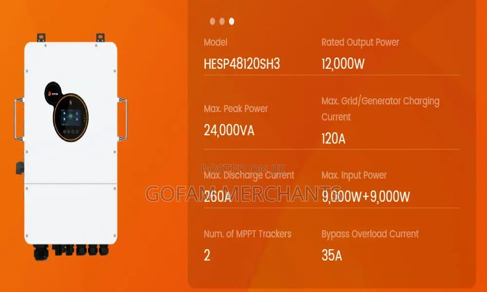 Hesp 12kw/24kva 3 Phase Hybrid Inverter 260a/48v (Hesp48120sh3) Srne