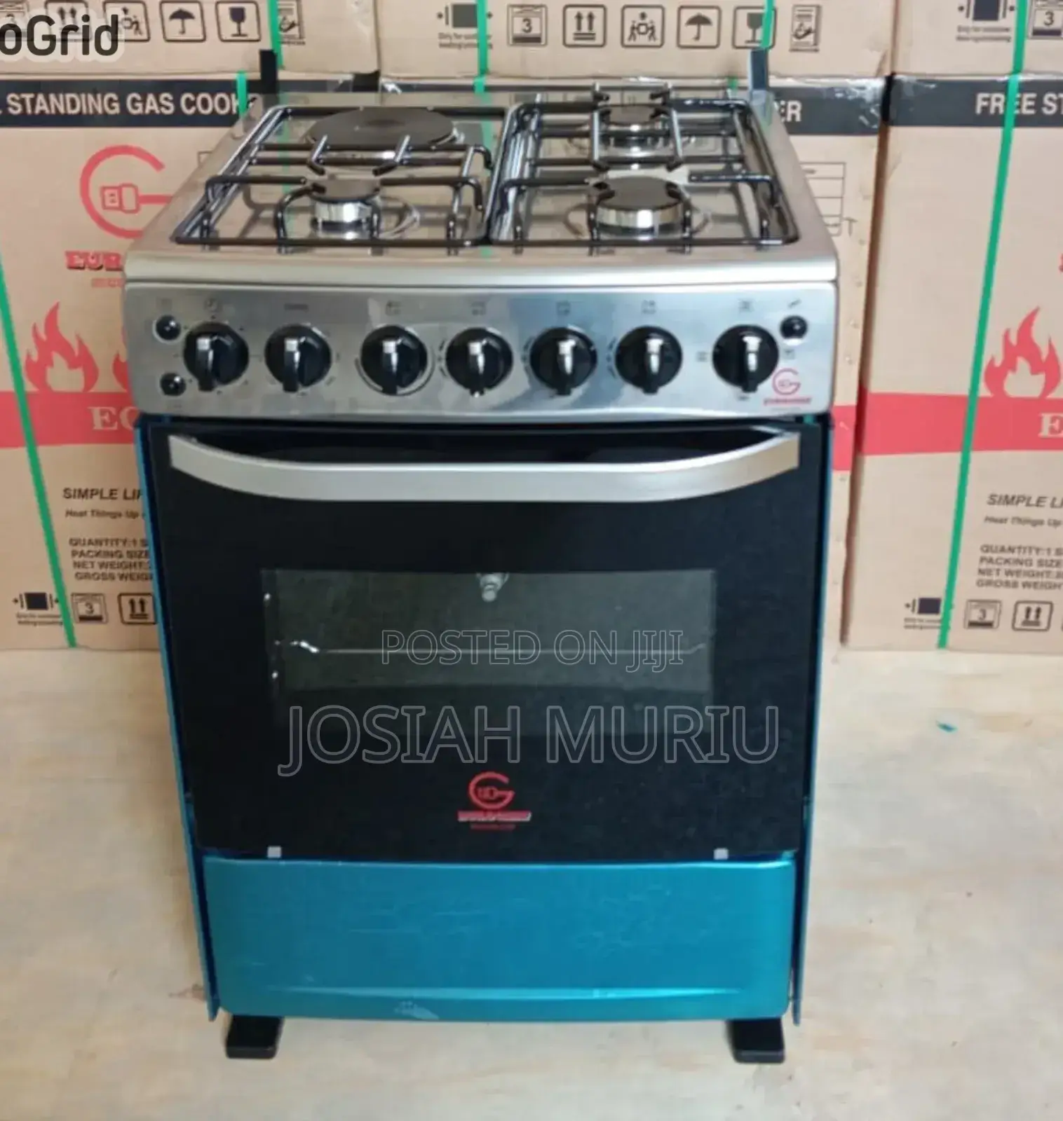 60*65 Eurochef 3 Gas Burner +1 Electric Cooker With Electric Oven