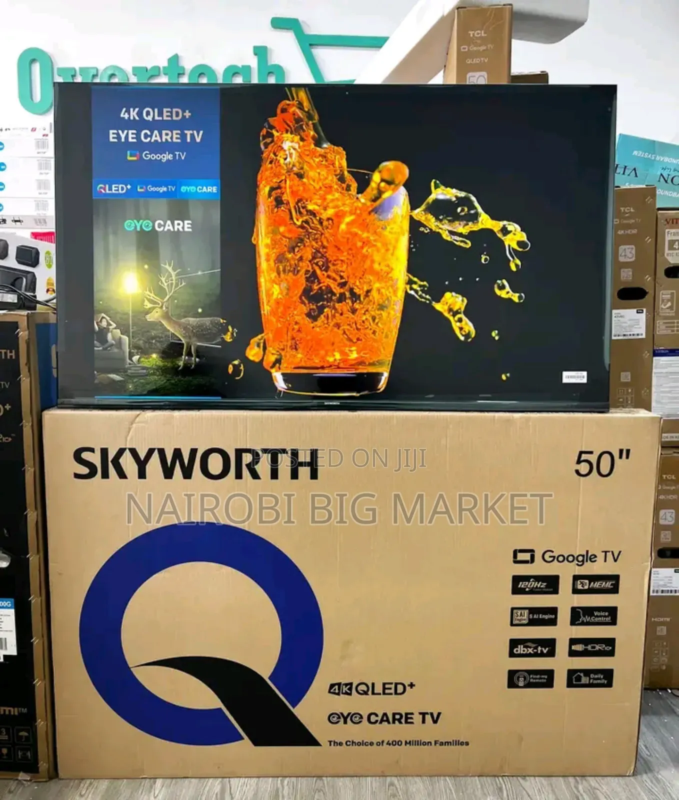 Skyworth 50-inch Qled Smart Tv 4k Uhd Google Tv Frameless