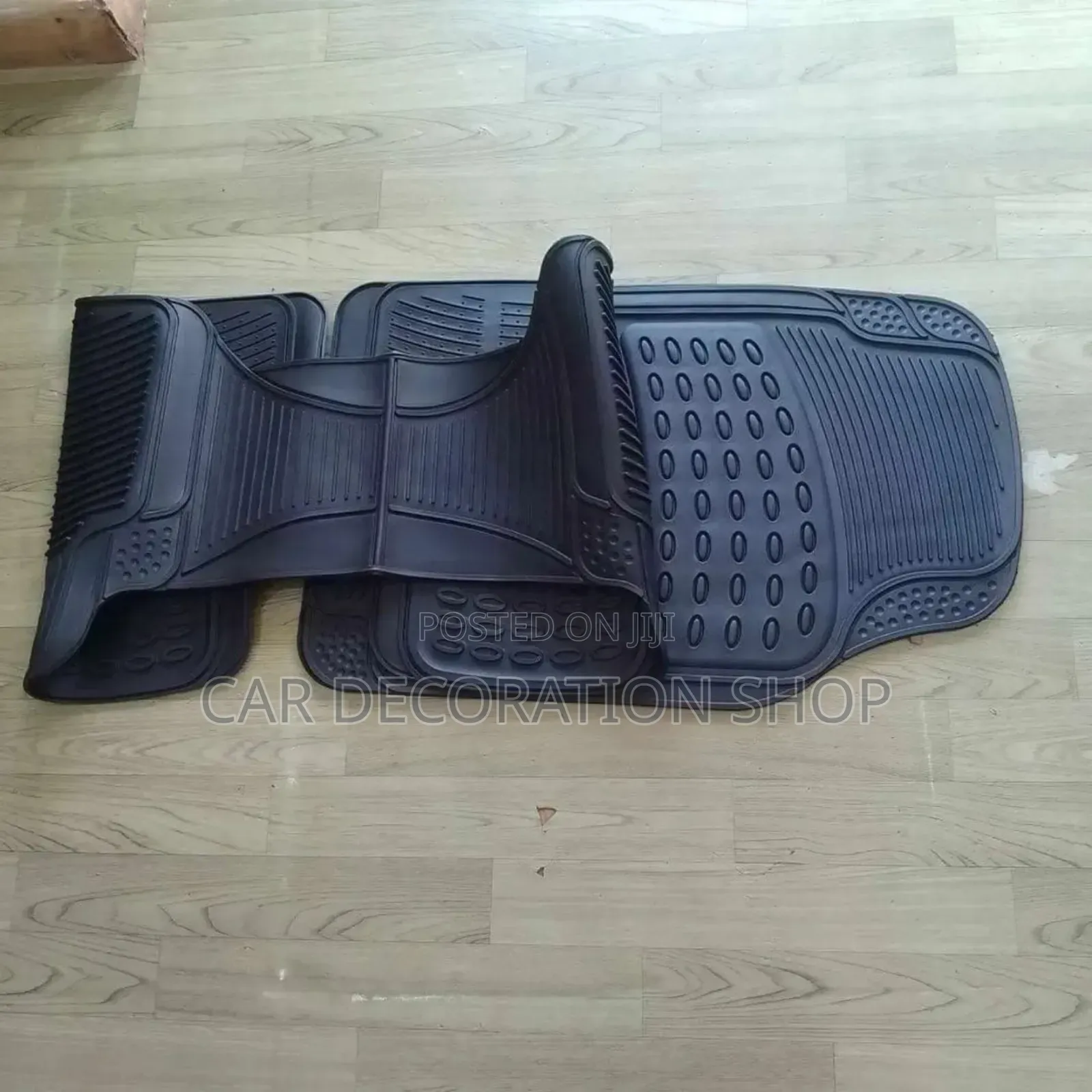 7 Seater Black Rear Rubber Mats Conjoined/Continuous Mats