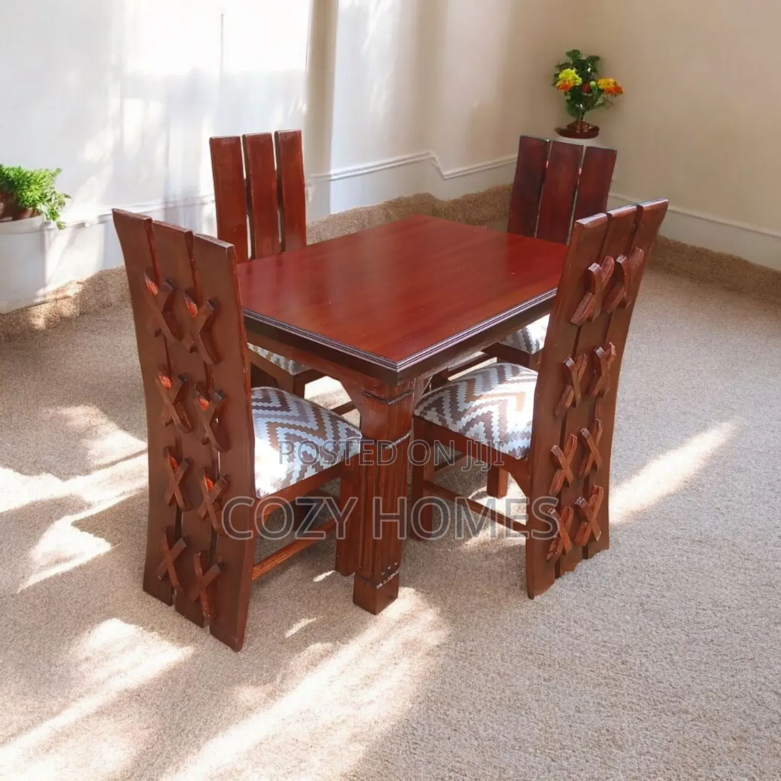 Dining Set a Vibrant 4 Seater Dining Set Ready Made