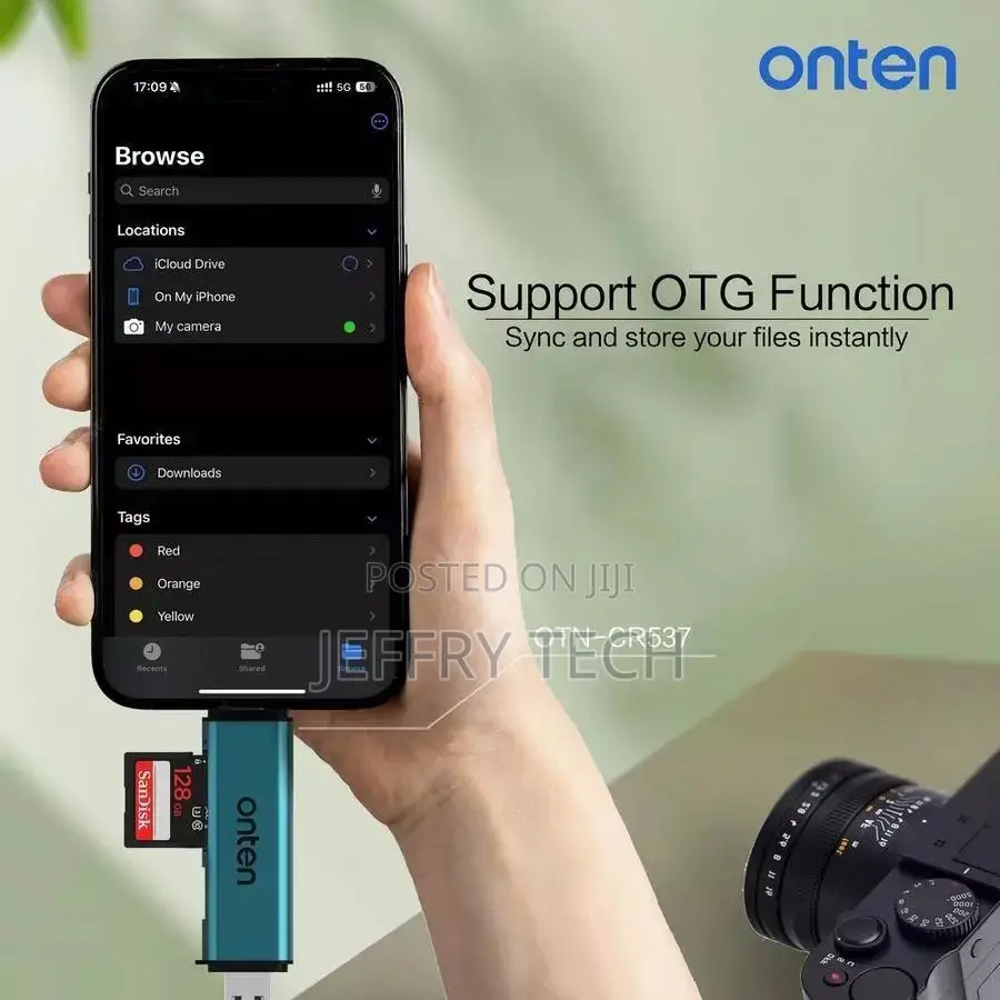 Onten Otn-Cr537 Usb Type-C Sd/Tf Card Reader With Usb 2.0