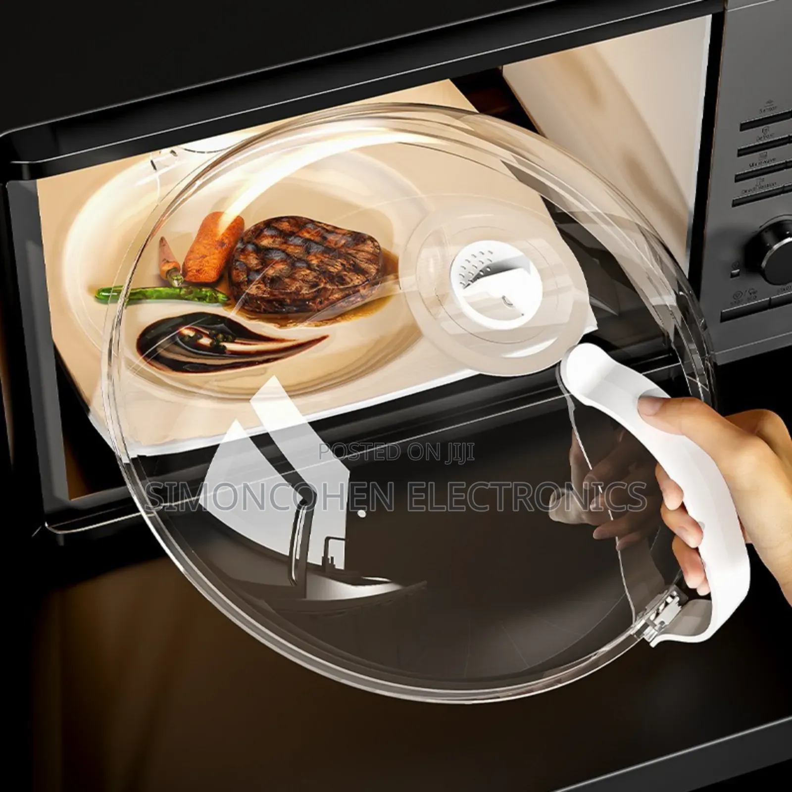 Heavy Microwave Food Cover With White Handle