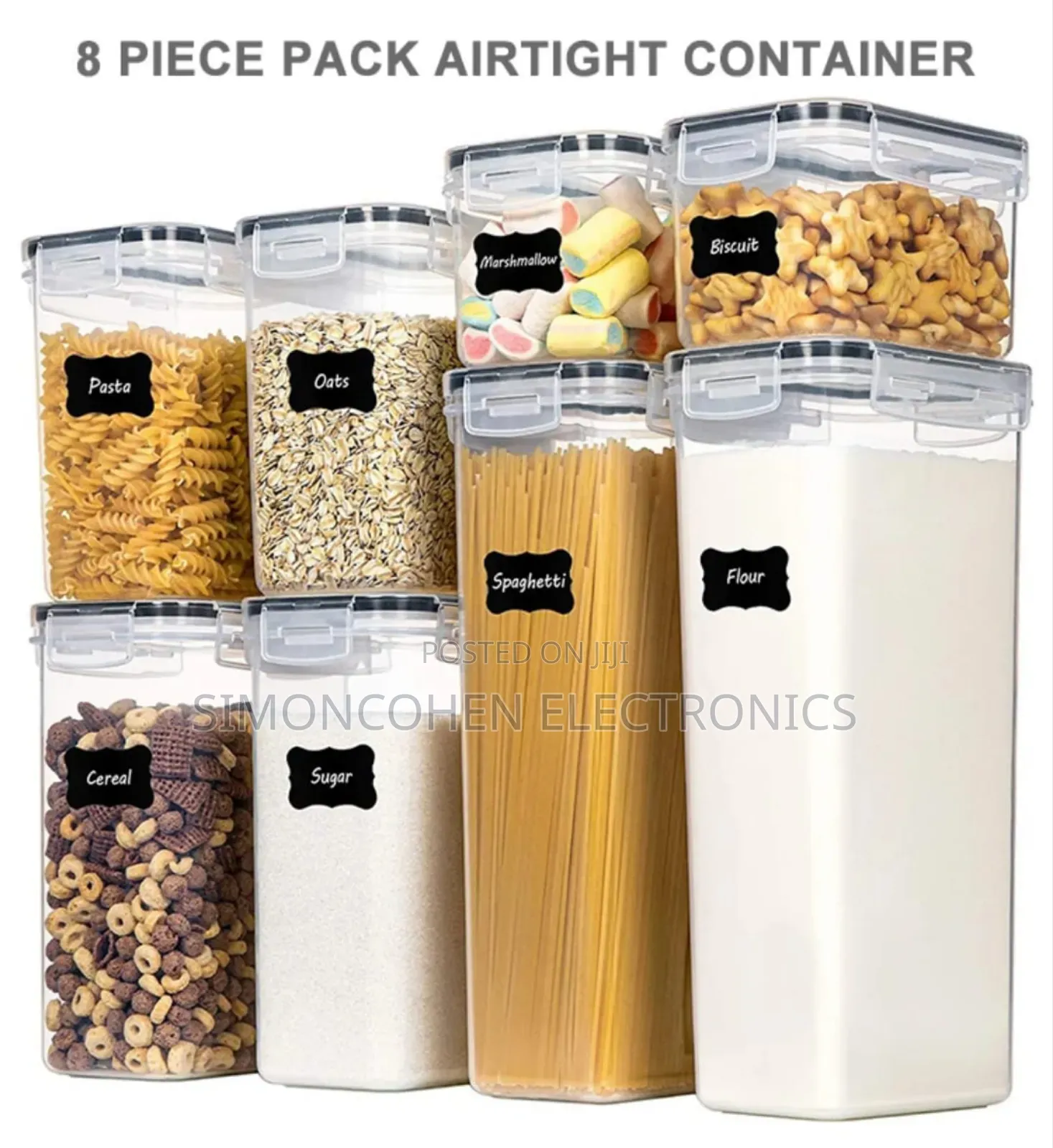8 Pcs Food/Pantry Storage Containers