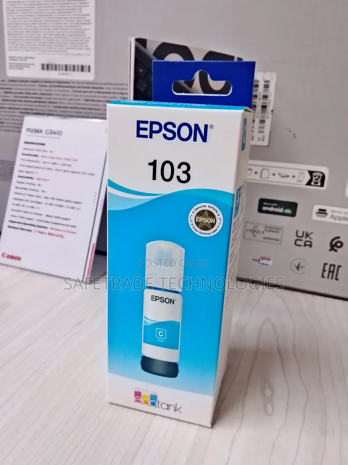 Original Epson 103 Cyan Ink Cartridge