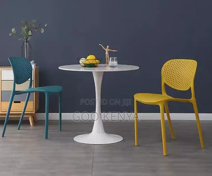 Home Table; Outdoor Plastic Dining Chair With Backrest for Garden