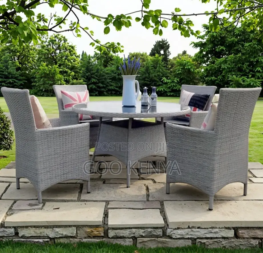 Home Dining Set; Outdoor Rattan Wicker Patio Dining Set of Four