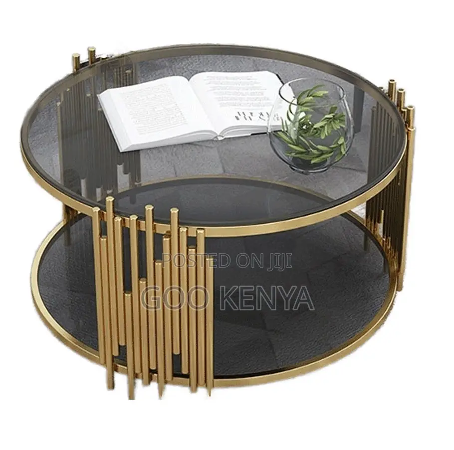 Home Table; Modern Round Tea Table for Living Room With a Glass Top