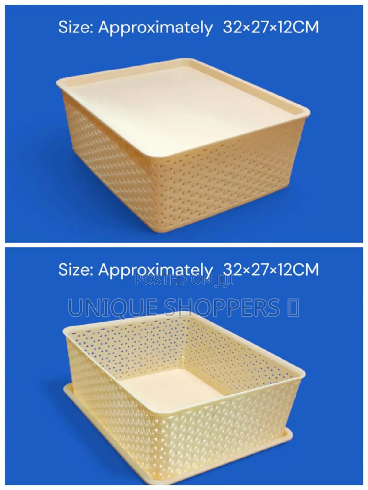 Multi-Purpose Plastic Storage Basket With Lid (32×27×12cm)