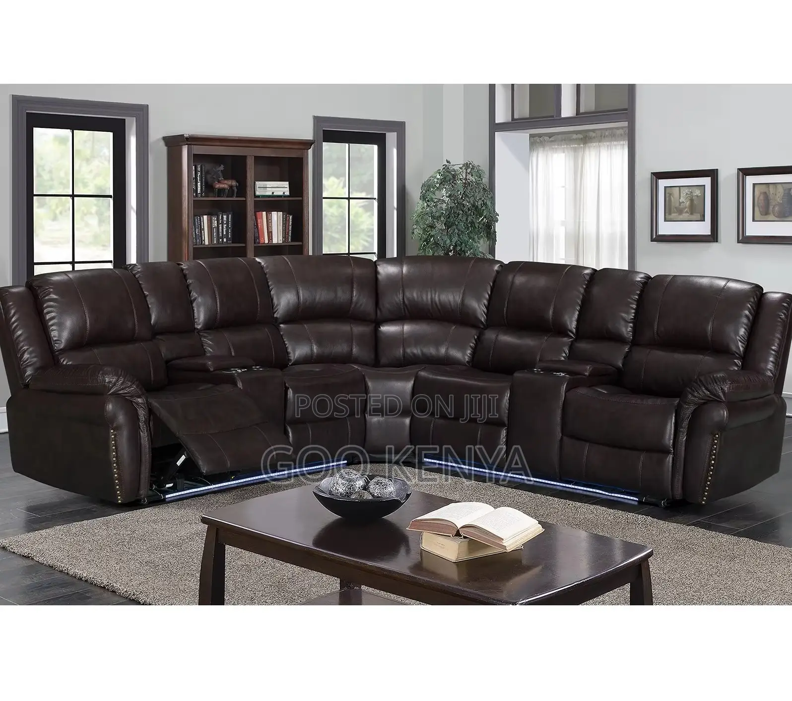 Home Sofa; Fancy Leather Design Living Room Sofa Set Recliner 5-Seater