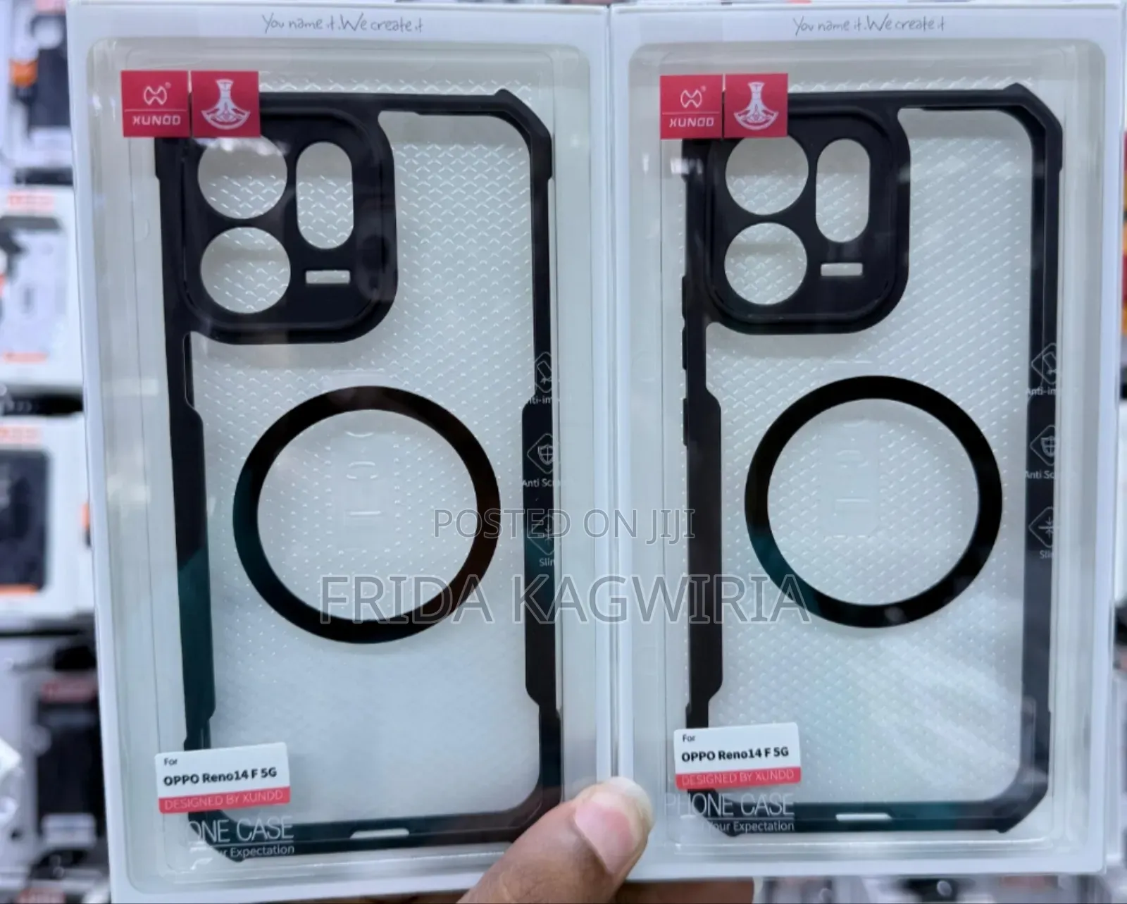 Oppo Reno 14f Xundd Shockproof Clear Back Cover With Magnetic