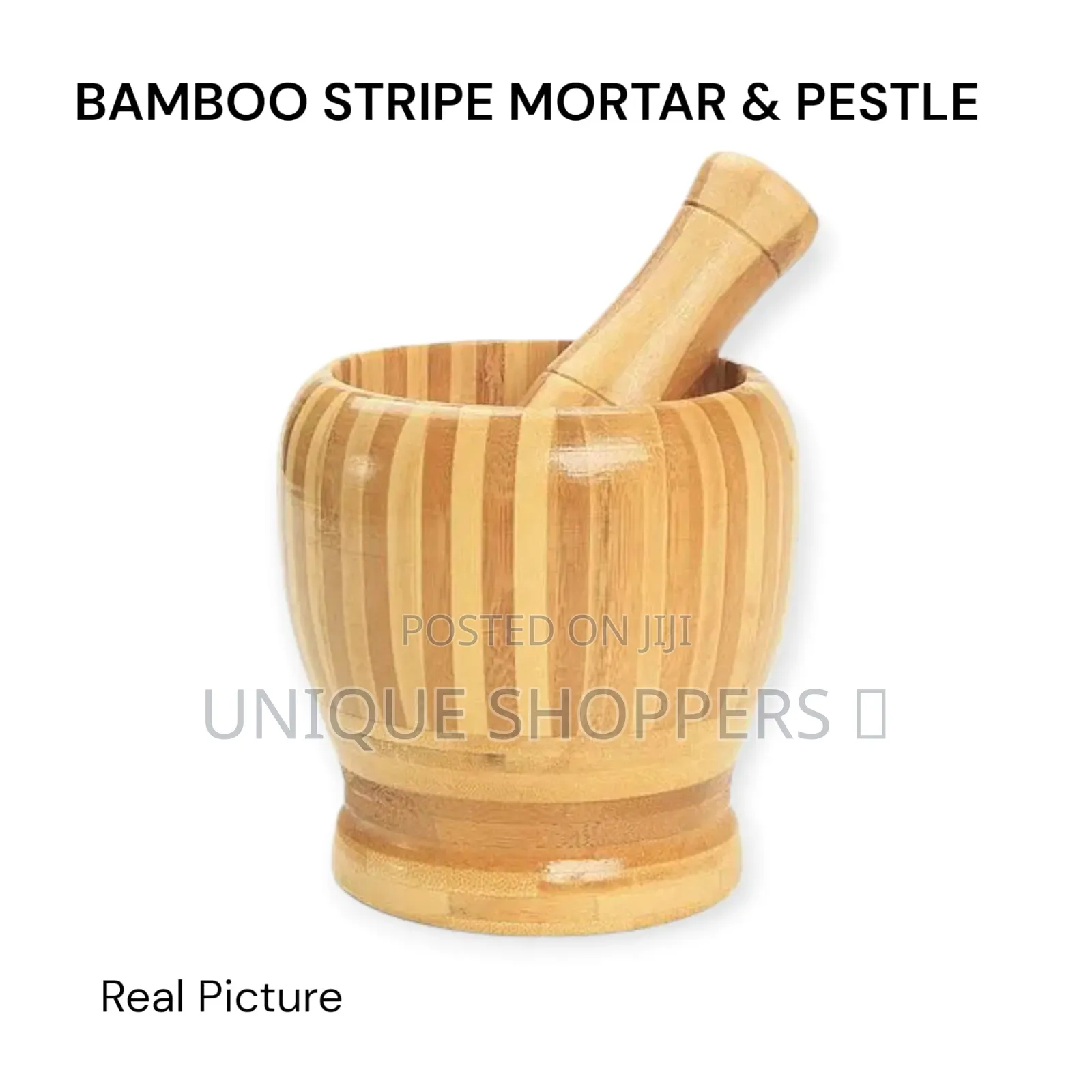 Bamboo Stripe Mortar Pestle