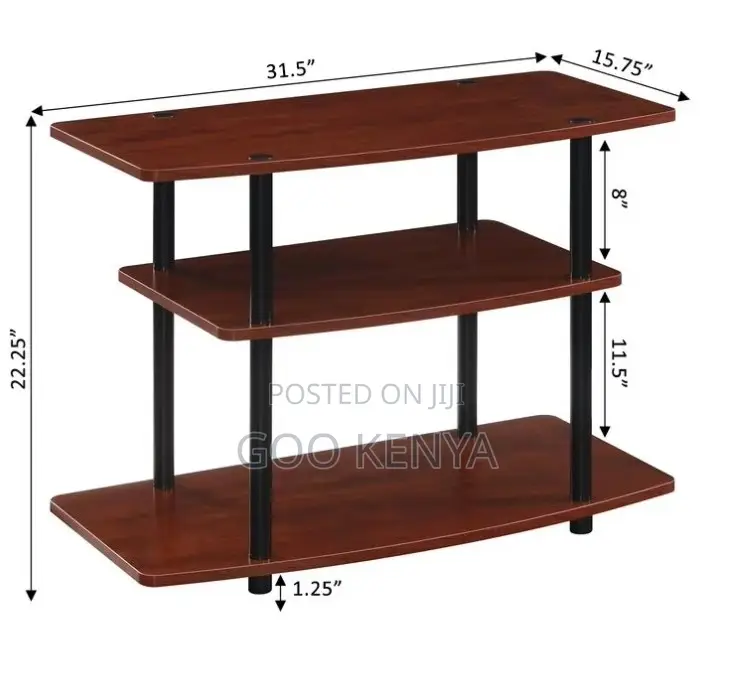 Home Tv Stand; Wooden Tv Standwith 3-Tier Shelving for Living Room