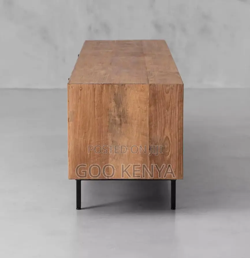 Home Cabinet; Wooden Floor Tv Cabinet With Open and Closed Storage