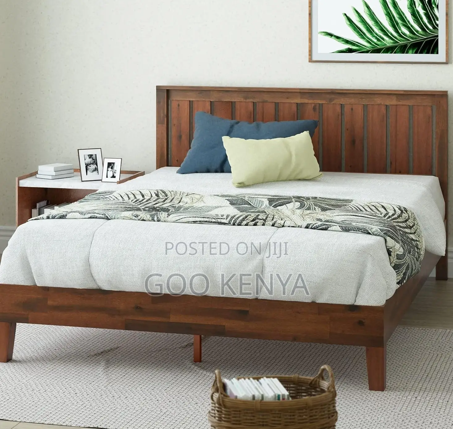 Home Bed; Classic Mahogany Wooden Bed Frame – Durable and Elegant