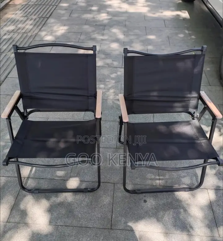 Home Chair; Portable Camping Chair-Easy-Carry Foldable Wood Base Seat