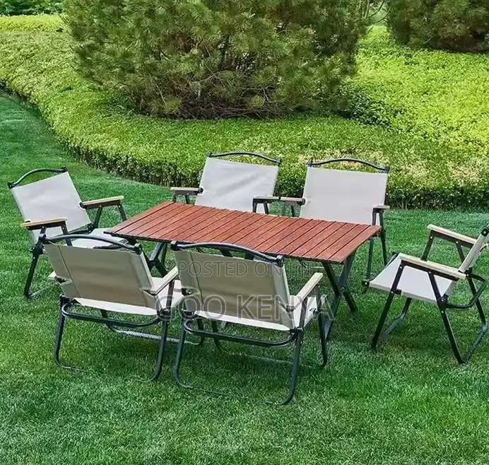 Home Chair; Portable Camping Chair-Easy-Carry Foldable Wood Base Seat