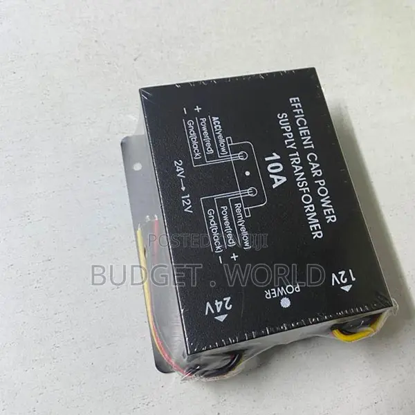 Electric Inverter Transformer Black 24v to 12v 10a Car Power