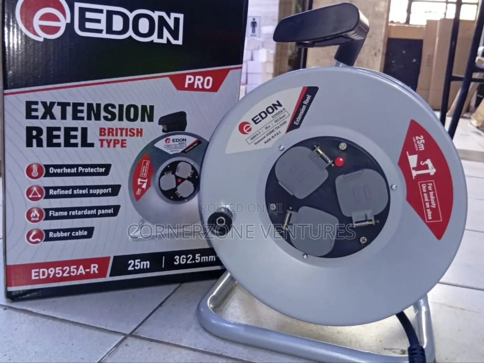 Edon 25m Extension Reel/ 25m 2.5mm Cable Reel