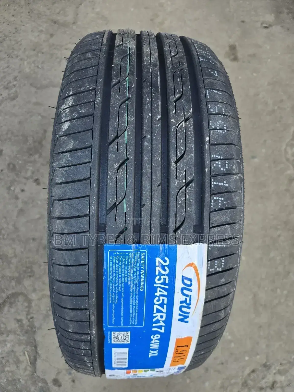 225 /45 R17 Durun Tyres (L919) Xl.