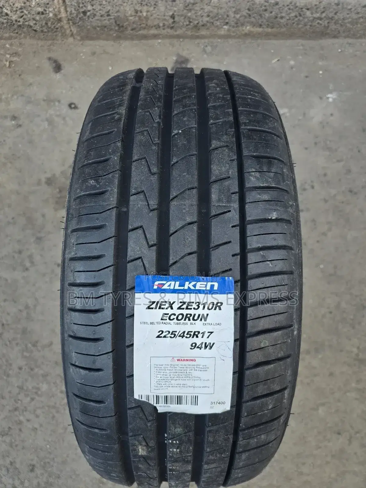225 /45 R17 Falken Tyres (Ziex) Thailand.