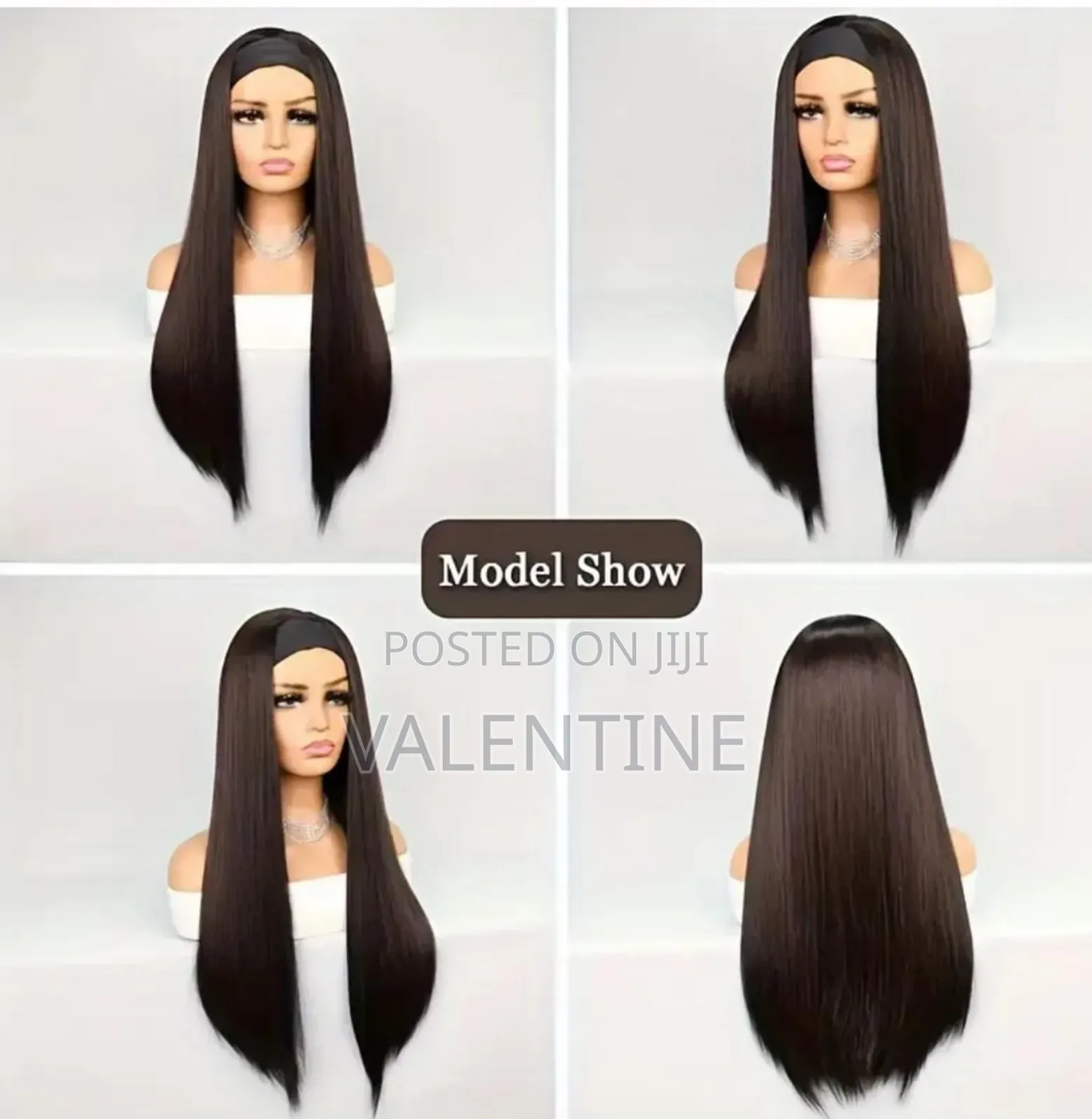 Headband With Long Straight Hair Wig